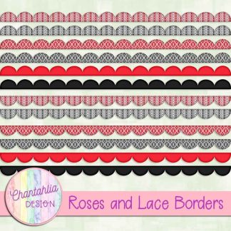 Free borders in a Roses and Lace theme