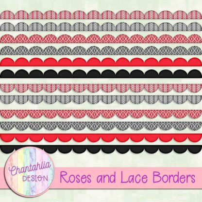 Free borders in a Roses and Lace theme