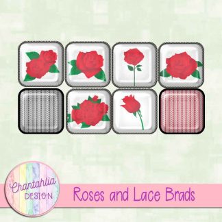 Free brads in a Roses and Lace theme