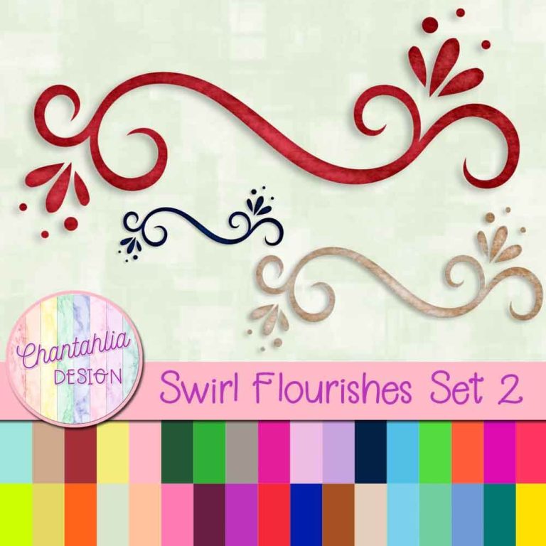 Free Swirl Flourishes Design Elements with Instant Download