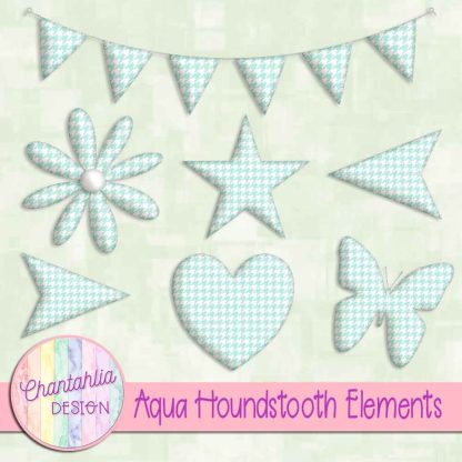 Free aqua houndstooth design elements