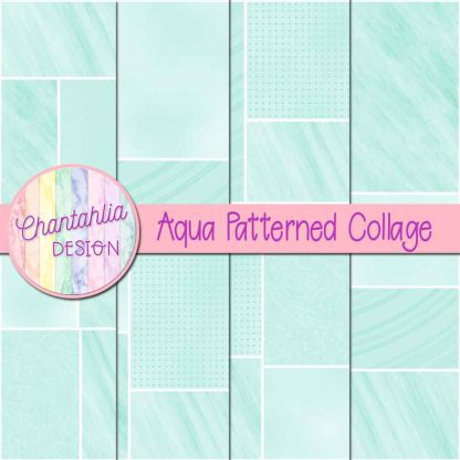 Free aqua patterned collage digital papers