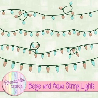 Free beige and aqua string lights