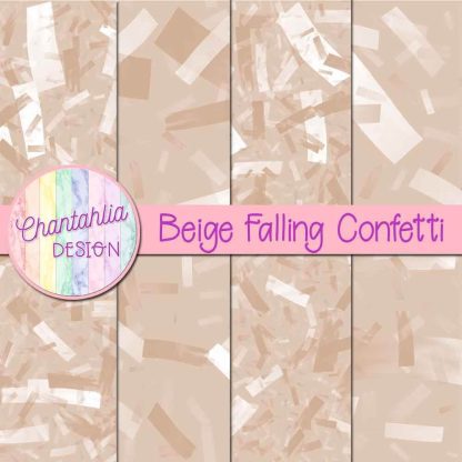 Free beige falling confetti digital papers