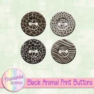 Free black animal print buttons