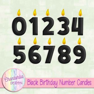 Free black birthday number candles