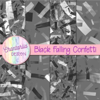 Free black falling confetti digital papers