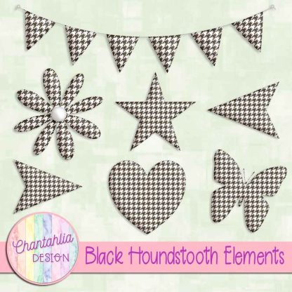 Free black houndstooth design elements