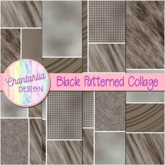 Free black patterned collage digital papers