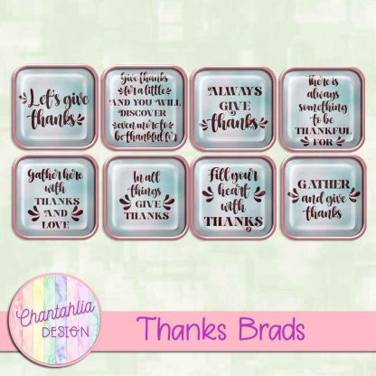 Free brads in a Thanks theme