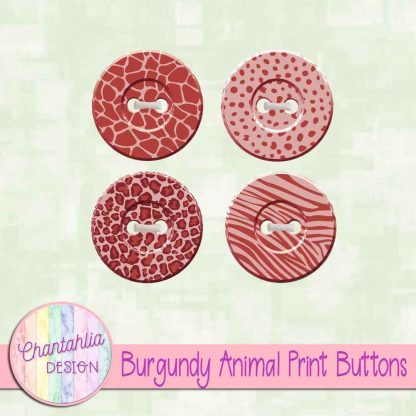 Free burgundy animal print buttons