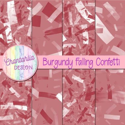 Free burgundy falling confetti digital papers