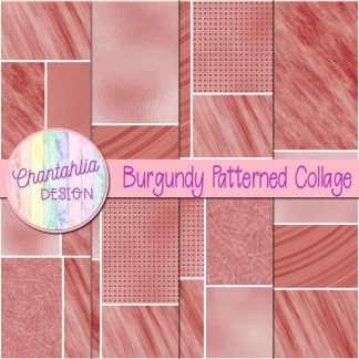 Free burgundy patterned collage digital papers