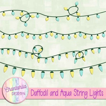 Free daffodil and aqua string lights