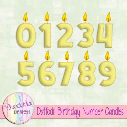 Free daffodil birthday number candles