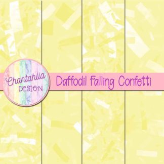 Free daffodil falling confetti digital papers