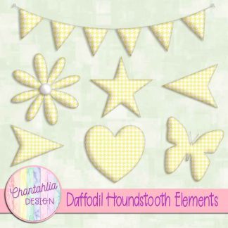 Free daffodil houndstooth design elements