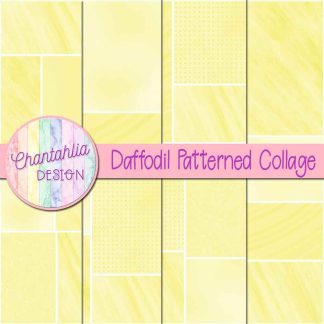 Free daffodil patterned collage digital papers