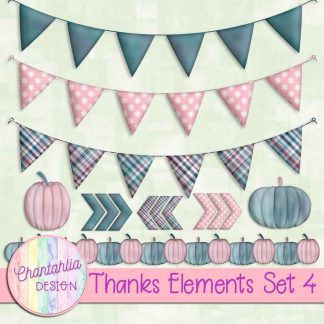 Free design elements set in a Thanks theme