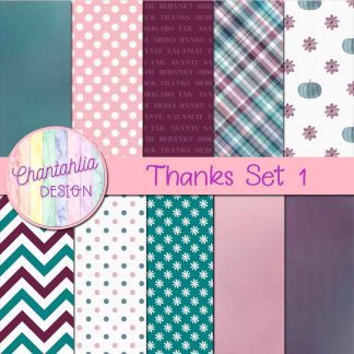 Free digital paper set in a Thanks theme