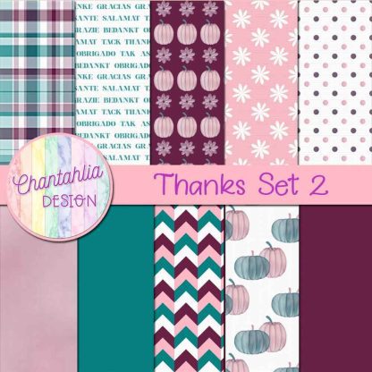 Free digital papers in a Thanks theme