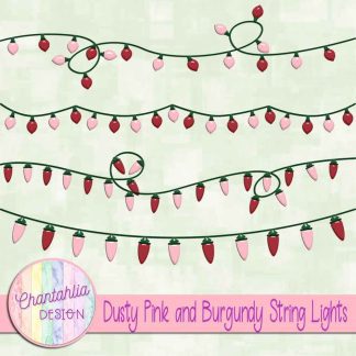 Free dusty pink and burgundy string lights