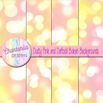 Free dusty pink and daffodil bokeh backgrounds