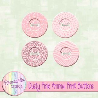 Free dusty pink animal print buttons