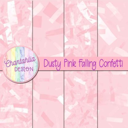 Free dusty pink falling confetti digital papers