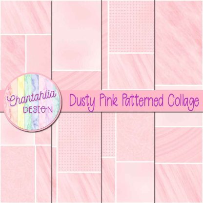 Free dusty pink patterned collage digital papers