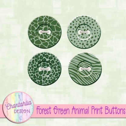 Free forest green animal print buttons