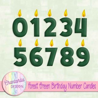 Free forest green birthday number candles