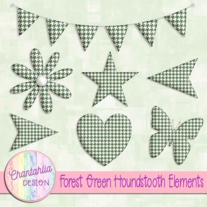 Free forest green houndstooth design elements