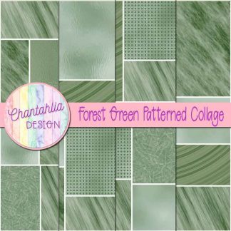 Free forest green patterned collage digital papers