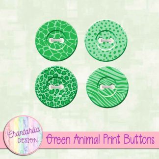 Free green animal print buttons