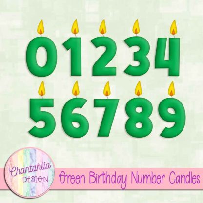 Free green birthday number candles