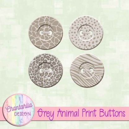 Free grey animal print buttons