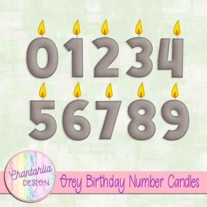 Free grey birthday number candles