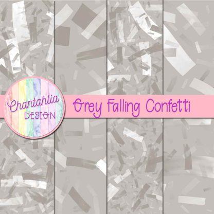 Free grey falling confetti digital papers