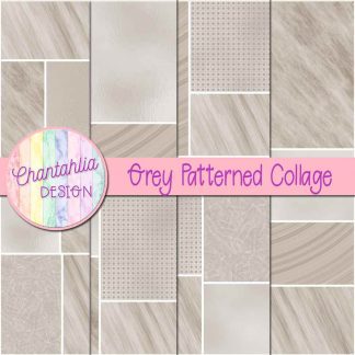 Free grey patterned collage digital papers