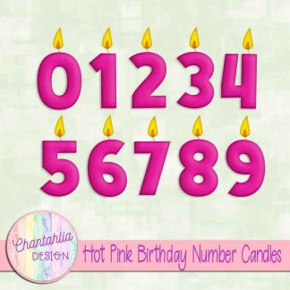 Free hot pink birthday number candles