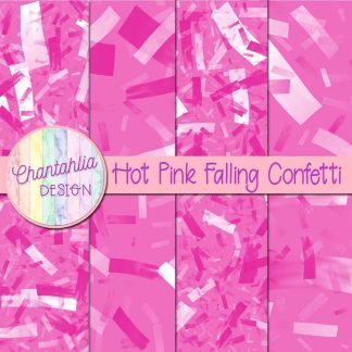Free hot pink falling confetti digital papers