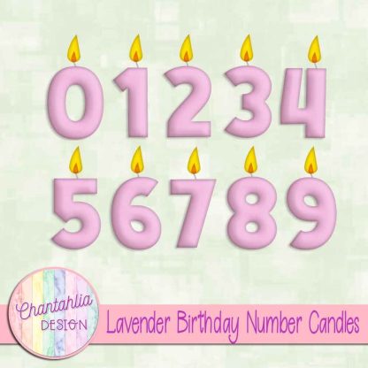 Free lavender birthday number candles