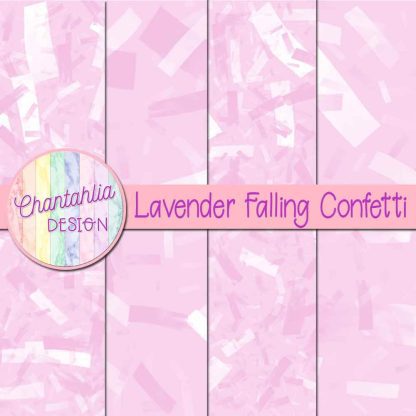 Free lavender falling confetti digital papers
