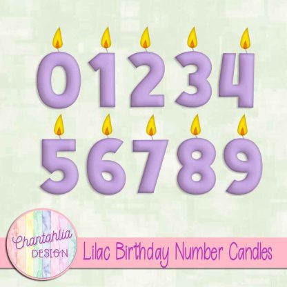 Free lilac birthday number candles