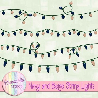 Free navy and beige string lights