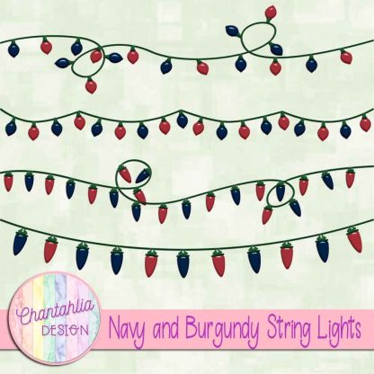 Free navy and burgundy string lights