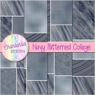 Free navy patterned collage digital papers