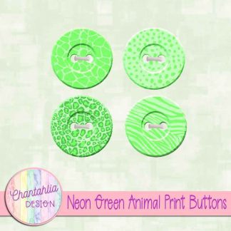 Free neon green animal print buttons