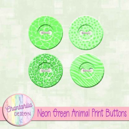 Free neon green animal print buttons